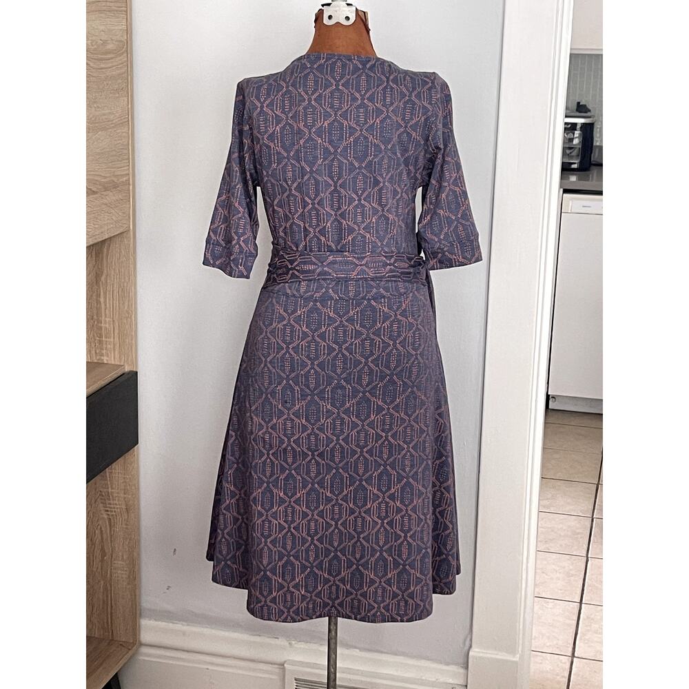 Toad&Co Sz S Cue Wrap Dress Gray Stretch Wicking A-Line Active Travel Vacation - Picture 3 of 16